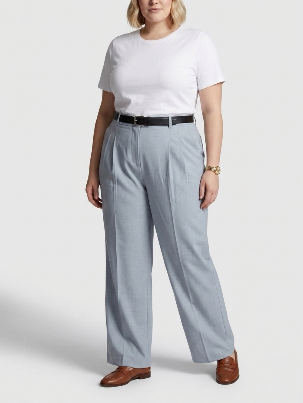 House Of Harlow 1960 Sz 10 Light Blue Pants high rise wide leg Trouser 2668